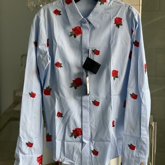 Versace rose-embroidered shirt - Picture 12 of 13